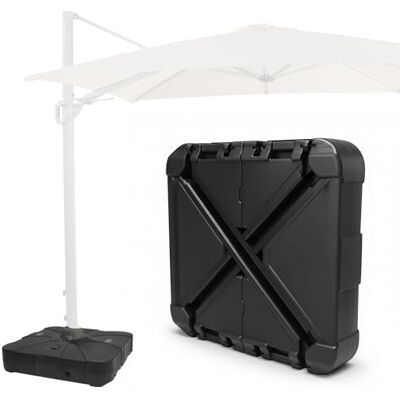 Generic Freitragender Schirmständer mit Rädern, Wasser- und sandgefüllt, versetzter Terrassenschirmständer, mobiler Ständer für Terrasse, Garten, Pool Generic Freitragender Schirmständer mit Rädern, Wasser- und sandgefüllt, versetzter Terrassenschirmständer, mobiler Ständer für Terrasse, Garten, Pool