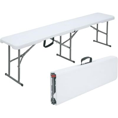 Floordirekt - Gartentisch klappbar Kunststoff 180x75cm Buffettisch mit Tragegriff Klapptisch für Garten Terrasse und Balkon Campingtisch 6 Personen (Gartenbank Chiba) Floordirekt - Gartentisch klappbar Kunststoff 180x75cm Buffettisch mit Tragegriff Klapptisch für Garten Terrasse und Balkon Campingtisch 6 Personen (Gartenbank Chiba)