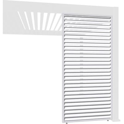 Weide - Pavillonseitenteil Horizontal Lamellenwand Aluminium - White - 0.93m - Pavillonwandpanel Weide - Pavillonseitenteil Horizontal Lamellenwand Aluminium - White - 0.93m - Pavillonwandpanel