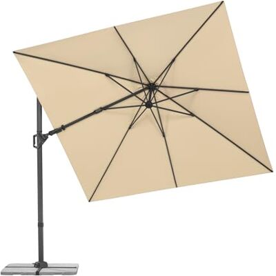 Schneider Ampelschirm VIVASOL 300 x 300 cm, Natur, 360° drehbar, bis 50° neigbar, 45° kippbar, Air-vent, Schutzhülle & Plattenständer Schneider Ampelschirm VIVASOL 300 x 300 cm, Natur, 360° drehbar, bis 50° neigbar, 45° kippbar, Air-vent, Schutzhülle & Plattenständer