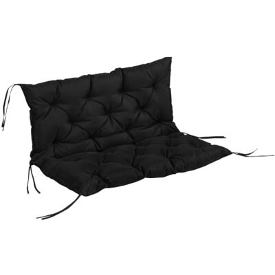 Outsunny 2 Sitzer Bankauflage für Sitzbank 100 x 98 x 8 cm Schwarz Sitzkissen mit Bändern, Rückenkissen, Indoor/Outdoor Polster Auflage, für Gartenbank Gartenmöbel Hollywoodschaukeln Outsunny 2 Sitzer Bankauflage für Sitzbank 100 x 98 x 8 cm Schwarz Sitzkissen mit Bändern, Rückenkissen, Indoor/Outdoor Polster Auflage, für Gartenbank Gartenmöbel Hollywoodschaukeln