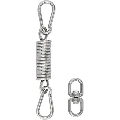 PUCSIQ Schwingfeder für Hängesessel,Tragfähigkeit bis 250kg mit 2 Karabinerhaken Aufhängefeder, 360 ° Drehbarem Ring, Edelstahl 304 Deckenhaken Schwingfede für Hängestuhl, Hängematte,Yoga PUCSIQ Schwingfeder für Hängesessel,Tragfähigkeit bis 250kg mit 2 Karabinerhaken Aufhängefeder, 360 ° Drehbarem Ring, Edelstahl 304 Deckenhaken Schwingfede für Hängestuhl, Hängematte,Yoga
