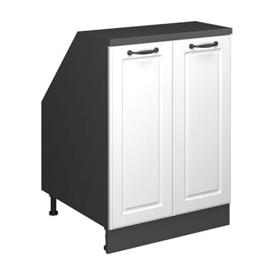 Vicco Dachschrägenschrank Rion, Weiß Landhaus/Anthrazit B60 x T60 cm, mit 2 Türen, platzsparend für Dachschrägen Vicco Dachschrägenschrank Rion, Weiß Landhaus/Anthrazit B60 x T60 cm, mit 2 Türen, platzsparend für Dachschrägen