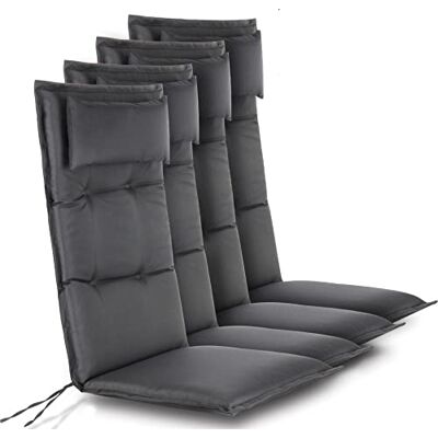 normani Hochwertige Gartenstuhl Auflagen 4er Set Hochlehner mit Kissen Sitzpolster Stuhlauflagen für Draußen und Drinnen aus pflegeleichtem Outdoor Material 120x50 cm Made in EU Anthrazit 120 x 50 x 5 cm normani Hochwertige Gartenstuhl Auflagen 4er Set Hochlehner mit Kissen Sitzpolster Stuhlauflagen für Draußen und Drinnen aus pflegeleichtem Outdoor Material 120x50 cm Made in EU Anthrazit 120 x 50 x 5 cm