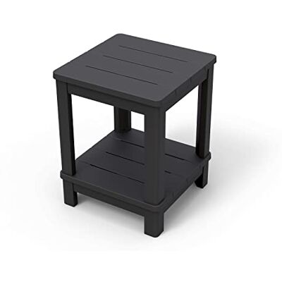 Keter Allibert by " Deluxe Beistelltisch Gartentisch, wetterfest, 41x41x52cm, platzsparend, für Balkon, Terrasse, Outdoor, Camping Keter Allibert by " Deluxe Beistelltisch Gartentisch, wetterfest, 41x41x52cm, platzsparend, für Balkon, Terrasse, Outdoor, Camping