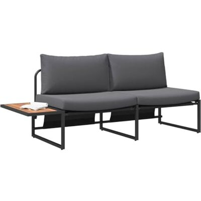 vidaXL Outdoor Sofa - Anthrazit - Rechteckig - Viele Sitzplätze - Gartengarnitur vidaXL Outdoor Sofa - Anthrazit - Rechteckig - Viele Sitzplätze - Gartengarnitur
