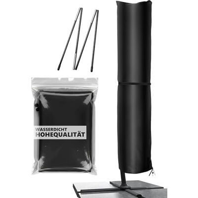 4smile Sonnenschirm Schutzhülle für Schirm 4 m Ø / 3 m x 3 m, Schwarz 420D-Oxford-Stoff, Strapazierfähige Schutzhülle Sonnenschirm, Wasserdicht, UV-beständig, Abdeckung für Garten & Außenbereich 4smile Sonnenschirm Schutzhülle für Schirm 4 m Ø / 3 m x 3 m, Schwarz 420D-Oxford-Stoff, Strapazierfähige Schutzhülle Sonnenschirm, Wasserdicht, UV-beständig, Abdeckung für Garten & Außenbereich
