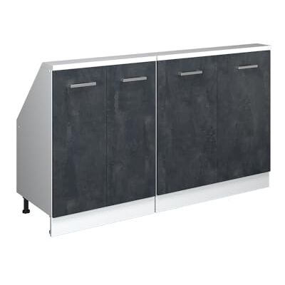 Vicco Dachschrägenschrank-Set Rion, Schwarz Beton/Weiß B140 x T46 cm, 2er Set, platzsparend für Dachschrägen Vicco Dachschrägenschrank-Set Rion, Schwarz Beton/Weiß B140 x T46 cm, 2er Set, platzsparend für Dachschrägen