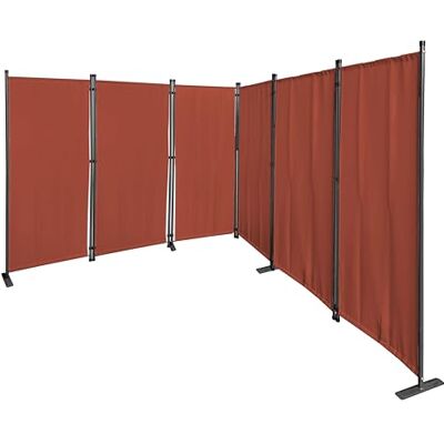 QUICK STAR Paravent 6 Teilig 340x165cm Rotorange Garten & Balkon Sichtschutz Stellwand Innen & Außen Raumteiler Trennwand Faltbar Blickdicht & Wetterfest QUICK STAR Paravent 6 Teilig 340x165cm Rotorange Garten & Balkon Sichtschutz Stellwand Innen & Außen Raumteiler Trennwand Faltbar Blickdicht & Wetterfest