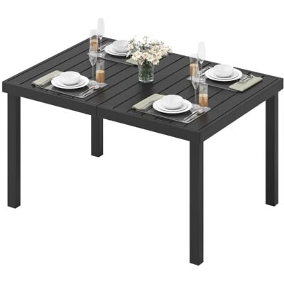DWVO Aluminium-Gartentisch 140cm, Outdoor Tisch für Terrasse & Garten DWVO Aluminium-Gartentisch 140cm, Outdoor Tisch für Terrasse & Garten