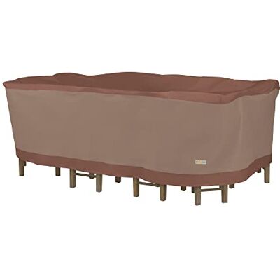 Duck Covers Ultimate Rectangular/Oval Table and Chair Set Cover 90in W Duck Covers Ultimate Rectangular/Oval Table and Chair Set Cover 90in W