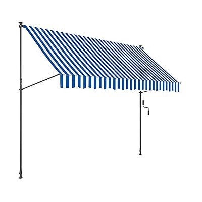 empasa Klemmmarkise 'ILANGA' Balkon Markise Klemm-Markise UV-beständig und höhenverstellbar, Farbe:blau/weiß gestreift, Größe:400 x 120 cm empasa Klemmmarkise 'ILANGA' Balkon Markise Klemm-Markise UV-beständig und höhenverstellbar, Farbe:blau/weiß gestreift, Größe:400 x 120 cm