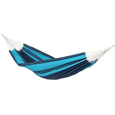 AMAZONAS Brasilianische Hängematte Santana Blue bis 150 kg 200x120 cm in Blau AMAZONAS Brasilianische Hängematte Santana Blue bis 150 kg 200x120 cm in Blau