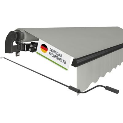 empasa manuelle Gelenkarmmarkise Markise Start Sonnenmarkise Sonnenschutz Alu / Polyester komplett vormontiert, Farbe:hellgrau, Größe:250 x 200 cm empasa manuelle Gelenkarmmarkise Markise Start Sonnenmarkise Sonnenschutz Alu / Polyester komplett vormontiert, Farbe:hellgrau, Größe:250 x 200 cm