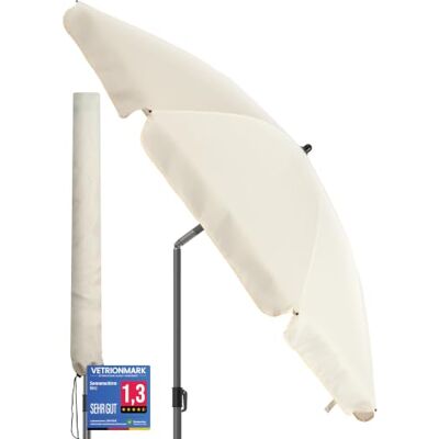 4smile Sonnenschirm Strand Ø 180 cm, Beige, Sonnenschirm Balkon Strandschirm windfest stabil, Balkonschirm mit Hülle & höhenverstellbarem, UPF 50+ uv schutz, Gartenschirm für Terrasse 4smile Sonnenschirm Strand Ø 180 cm, Beige, Sonnenschirm Balkon Strandschirm windfest stabil, Balkonschirm mit Hülle & höhenverstellbarem, UPF 50+ uv schutz, Gartenschirm für Terrasse