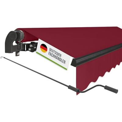 empasa manuelle Gelenkarmmarkise Markise Start Sonnenmarkise Sonnenschutz Alu / Polyester komplett vormontiert, Farbe:weinrot, Größe:300 x 250 cm empasa manuelle Gelenkarmmarkise Markise Start Sonnenmarkise Sonnenschutz Alu / Polyester komplett vormontiert, Farbe:weinrot, Größe:300 x 250 cm