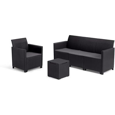 Keter Marie - Graphit-Sofa-Set - Outdoor-Möbel Keter Marie - Graphit-Sofa-Set - Outdoor-Möbel