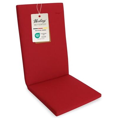 Herlag Sunny Hochlehner-Auflage 123x50x4 cm – wetterfest & UV-beständig – wasserfest – waschbarer Bezug mit Reißverschluss – Gartenstuhl Auflage für Hochlehner – Öko-Tex 100 – Rot Herlag Sunny Hochlehner-Auflage 123x50x4 cm – wetterfest & UV-beständig – wasserfest – waschbarer Bezug mit Reißverschluss – Gartenstuhl Auflage für Hochlehner – Öko-Tex 100 – Rot