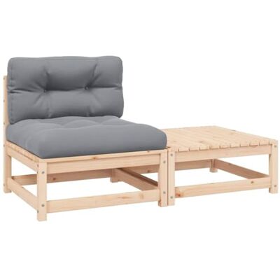 vidaXL Garten Lounge Set 2-TLG., Gartenmöbel Set Sitzgruppe für Garten Terrasse Balkon, Modular Sofa mit Kissen, Garnitur Loungemöbel, Kiefer Massivholz vidaXL Garten Lounge Set 2-TLG., Gartenmöbel Set Sitzgruppe für Garten Terrasse Balkon, Modular Sofa mit Kissen, Garnitur Loungemöbel, Kiefer Massivholz