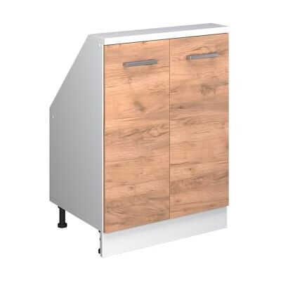 Vicco Dachschrägenschrank Rion, Goldkraft Eiche/Weiß B60 x T46 cm, mit 2 Türen, platzsparend für Dachschrägen Vicco Dachschrägenschrank Rion, Goldkraft Eiche/Weiß B60 x T46 cm, mit 2 Türen, platzsparend für Dachschrägen