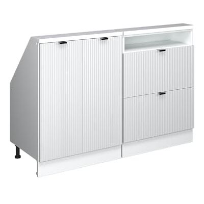 Vicco Dachschrägenschrank-Set Rion, Weiß Riffel/Weiß B120 x T46 cm, 2er Set, platzsparend für Dachschrägen Vicco Dachschrägenschrank-Set Rion, Weiß Riffel/Weiß B120 x T46 cm, 2er Set, platzsparend für Dachschrägen