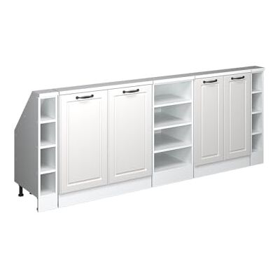 Vicco Dachschrägenschrank-Set Rion, Weiß Landhaus/Weiß B210 x T46 cm, 5er Set, platzsparend für Dachschrägen Vicco Dachschrägenschrank-Set Rion, Weiß Landhaus/Weiß B210 x T46 cm, 5er Set, platzsparend für Dachschrägen