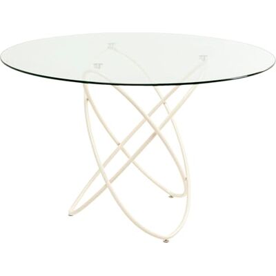 Kare Design Esszimmertisch Molekular, Greige, 120cm Durchmesser, Esstisch, Glas Tischpaltte, Stahlgestell, Esszimmer, Rund Kare Design Esszimmertisch Molekular, Greige, 120cm Durchmesser, Esstisch, Glas Tischpaltte, Stahlgestell, Esszimmer, Rund