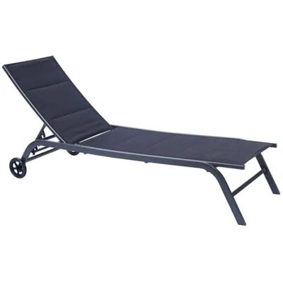 Megashopitalia Sonnenliege für den Garten, aus Aluminium, zusammenklappbar, mit Rädern Megashopitalia Sonnenliege für den Garten, aus Aluminium, zusammenklappbar, mit Rädern