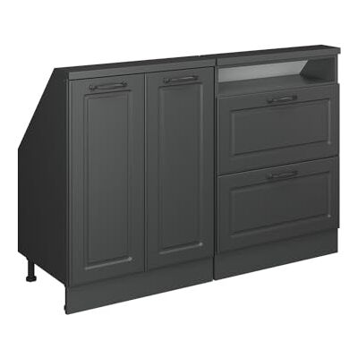 Vicco Dachschrägenschrank-Set Rion, Anthrazit Landhaus/Anthrazit B120 x T46 cm, 2er Set, platzsparend für Dachschrägen Vicco Dachschrägenschrank-Set Rion, Anthrazit Landhaus/Anthrazit B120 x T46 cm, 2er Set, platzsparend für Dachschrägen