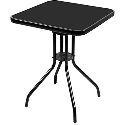 Mojawo ® Bistrotisch Glas/Metall 60x60x70cm Schwarz eckig Balkontisch Gartentisch Glastisch Mojawo ® Bistrotisch Glas/Metall 60x60x70cm Schwarz eckig Balkontisch Gartentisch Glastisch