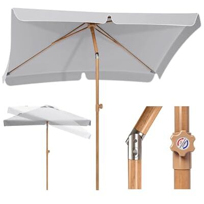Sekey Sonnenschirm Balkon 200x125 cm Holzoptik, Sonnenschirm Rechteckig mit höhenverstellbar, 180g/m² Polyester UV50+, Aluminium-Drehgelenk, Sonnenschirme für Balkon Garten Terrasse Sekey Sonnenschirm Balkon 200x125 cm Holzoptik, Sonnenschirm Rechteckig mit höhenverstellbar, 180g/m² Polyester UV50+, Aluminium-Drehgelenk, Sonnenschirme für Balkon Garten Terrasse