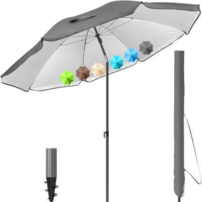 4smile Sonnenschirm Strand Ø 160 cm, Anthrazit, Sonnenschirm Balkon Strandschirm windfest stabil, Balkonschirm mit Hülle & höhenverstellbarem, UPF 50+ uv schutz, Gartenschirm für Terrasse 4smile Sonnenschirm Strand Ø 160 cm, Anthrazit, Sonnenschirm Balkon Strandschirm windfest stabil, Balkonschirm mit Hülle & höhenverstellbarem, UPF 50+ uv schutz, Gartenschirm für Terrasse