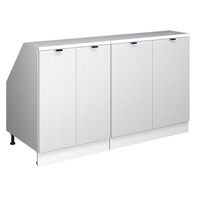 Vicco Dachschrägenschrank-Set Rion, Weiß Riffel/Weiß B140 x T60 cm, 2er Set, platzsparend für Dachschrägen Vicco Dachschrägenschrank-Set Rion, Weiß Riffel/Weiß B140 x T60 cm, 2er Set, platzsparend für Dachschrägen
