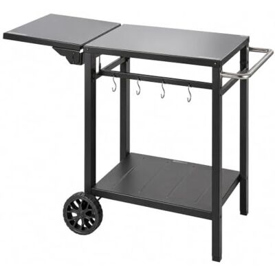 Generic Outdoor-Grillwagen mit Doppelablage, mobiler Zubereitungstisch für die Terrasse Generic Outdoor-Grillwagen mit Doppelablage, mobiler Zubereitungstisch für die Terrasse