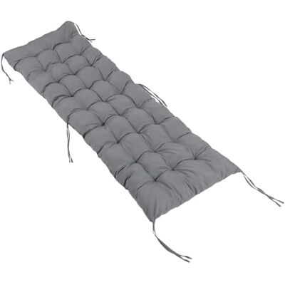 Relaxdays Bankauflage, 160x50 cm, gepolstert, gesteppt, mit Bändern, Outdoor, Bankkissen für Gartenbank, Paletten, grau Relaxdays Bankauflage, 160x50 cm, gepolstert, gesteppt, mit Bändern, Outdoor, Bankkissen für Gartenbank, Paletten, grau