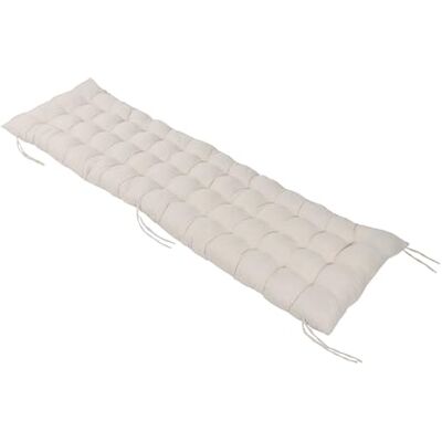 Relaxdays Bankauflage, 180x50 cm, gepolstert, gesteppt, mit Bändern, Outdoor, Bankkissen für Gartenbank, Paletten, beige Relaxdays Bankauflage, 180x50 cm, gepolstert, gesteppt, mit Bändern, Outdoor, Bankkissen für Gartenbank, Paletten, beige