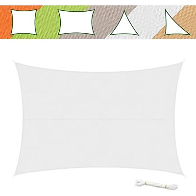 casa pura Sonnensegel 5 x 7 m, Weiß inkl. Befestigungsmaterial Rechteck Reißfestes Polyester-Gewebe Wasserabweisend imprägniert Sonnenschutz casa pura Sonnensegel 5 x 7 m, Weiß inkl. Befestigungsmaterial Rechteck Reißfestes Polyester-Gewebe Wasserabweisend imprägniert Sonnenschutz