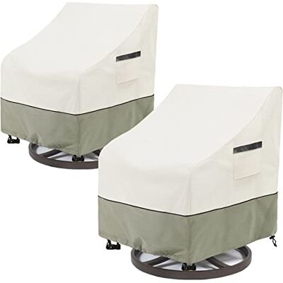 LSongSKY Outdoor-Drehstuhl-Bezug, wasserdicht, strapazierfähig, für Outdoor-Stuhl, Terrassen-Schaukelstuhl, für Gartenmöbel, 76,2 x 86,4 x 97,9 cm, Weiß und Graugrün LSongSKY Outdoor-Drehstuhl-Bezug, wasserdicht, strapazierfähig, für Outdoor-Stuhl, Terrassen-Schaukelstuhl, für Gartenmöbel, 76,2 x 86,4 x 97,9 cm, Weiß und Graugrün
