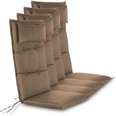 normani Hochwertige Gartenstuhl Auflagen 4er Set Hochlehner mit Kissen Sitzpolster Stuhlauflagen für Draußen und Drinnen aus pflegeleichtem Outdoor Material 120x50 cm Made in EU Taupe 120 x 50 x 5 cm normani Hochwertige Gartenstuhl Auflagen 4er Set Hochlehner mit Kissen Sitzpolster Stuhlauflagen für Draußen und Drinnen aus pflegeleichtem Outdoor Material 120x50 cm Made in EU Taupe 120 x 50 x 5 cm