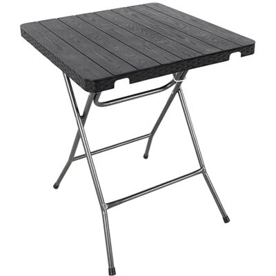 Spetebo Klapptisch mit Holzoptik schwarz, 60 x 60 cm Gartentisch klappbar, Holz Design, Bistrotisch, Für Garten Balkon Terrasse Küche Spetebo Klapptisch mit Holzoptik schwarz, 60 x 60 cm Gartentisch klappbar, Holz Design, Bistrotisch, Für Garten Balkon Terrasse Küche