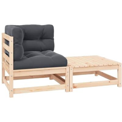 vidaXL Garten Lounge Set 2-TLG., Gartenmöbel Set Sitzgruppe für Garten Terrasse Balkon, Modular Sofa mit Kissen, Garnitur Loungemöbel, Kiefer Massivholz vidaXL Garten Lounge Set 2-TLG., Gartenmöbel Set Sitzgruppe für Garten Terrasse Balkon, Modular Sofa mit Kissen, Garnitur Loungemöbel, Kiefer Massivholz