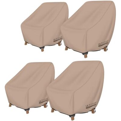 ULTCOVER Wasserdichte Abdeckung für Terrassenstuhl, für den Außenbereich, Lounge, tiefer Sitz, einzelner Rasenstuhl, 4er-Pack, passend für bis zu 81 x 86 x 86 cm (B x T x H) ULTCOVER Wasserdichte Abdeckung für Terrassenstuhl, für den Außenbereich, Lounge, tiefer Sitz, einzelner Rasenstuhl, 4er-Pack, passend für bis zu 81 x 86 x 86 cm (B x T x H)