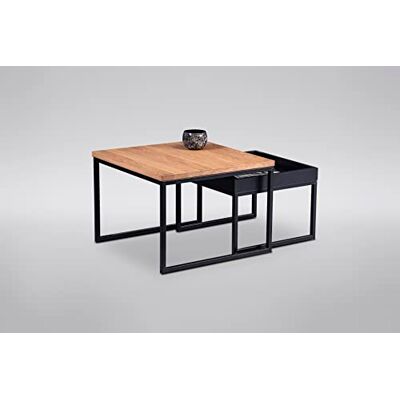 M2 Kollektion Couchtisch Dublin 2 in Wildeiche massiv, B/H/T = 60x43x60cm M2 Kollektion Couchtisch Dublin 2 in Wildeiche massiv, B/H/T = 60x43x60cm