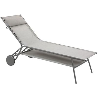 Lafuma MOBILIER Hohe Sonnenliege/Gartenliege Miami II Batyline® Duo Grau Galet LFM5172_9714-5 Jahre Garantie Lafuma MOBILIER Hohe Sonnenliege/Gartenliege Miami II Batyline® Duo Grau Galet LFM5172_9714-5 Jahre Garantie