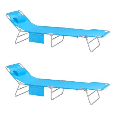 SoBuy 2-er Set Sonnenliege klappbar Gartenliege Liegestuhl klappbar mit Kopfkissen & Seitentasche Strandliege Balkon Relaxliege 155x56x81cm für Gartenmöbel Terrasse Camping Himmelblau OGS35-Bx2 SoBuy 2-er Set Sonnenliege klappbar Gartenliege Liegestuhl klappbar mit Kopfkissen & Seitentasche Strandliege Balkon Relaxliege 155x56x81cm für Gartenmöbel Terrasse Camping Himmelblau OGS35-Bx2