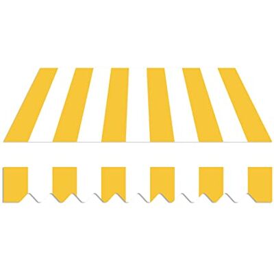 home Trends Markisentuch Markisenbespannung Zeltstoffe Sonnenschutz Ersatzstoffe Markisenstoffen Diverse Farben mit Volant fertig genäht mit Umrandung (3 x 2.5 m, P2011-gelbe und weiße Streifen) home Trends Markisentuch Markisenbespannung Zeltstoffe Sonnenschutz Ersatzstoffe Markisenstoffen Diverse Farben mit Volant fertig genäht mit Umrandung (3 x 2.5 m, P2011-gelbe und weiße Streifen)