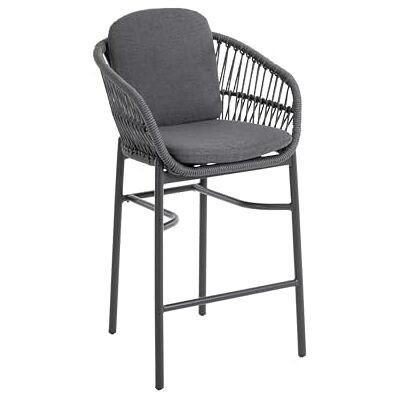 dasmöbelwerk Barstuhl Balu Gartenstuhl mit Sitz-und Rückenkissen anthrazit Aluminium/Rope dasmöbelwerk Barstuhl Balu Gartenstuhl mit Sitz-und Rückenkissen anthrazit Aluminium/Rope