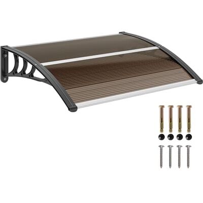 Outsunny Vordach Haustürvordach 75 x 100 cm Pultvordach Überdachung Polycarbonat Braun Outsunny Vordach Haustürvordach 75 x 100 cm Pultvordach Überdachung Polycarbonat Braun