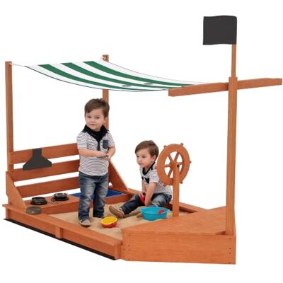 Outsunny Sandkasten 180x103 cm Kinder Sandbox mit Abdeckung Holz Grün Sandkiste Mit Sitzbänken, für Outdoor Garten Terrasse Balkon Outsunny Sandkasten 180x103 cm Kinder Sandbox mit Abdeckung Holz Grün Sandkiste Mit Sitzbänken, für Outdoor Garten Terrasse Balkon