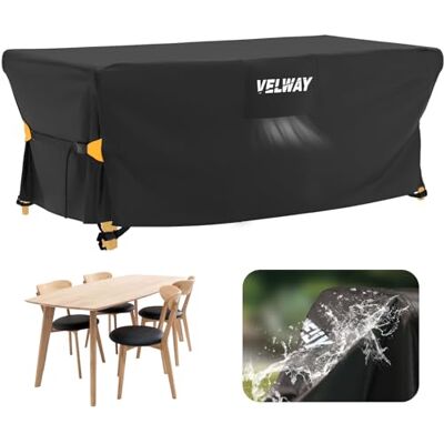 Velway Abdeckung für Gartenmöbel Wasserdicht 170x95x74cm Rechteckig Schutzhülle Winddicht Loungemöbel Abdeckung Abdeckhauben für Gartentische Sitzgruppe Terrassenmöbel Schwarz Velway Abdeckung für Gartenmöbel Wasserdicht 170x95x74cm Rechteckig Schutzhülle Winddicht Loungemöbel Abdeckung Abdeckhauben für Gartentische Sitzgruppe Terrassenmöbel Schwarz